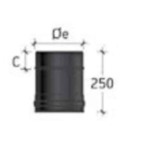 elemento lineare 25cm per condotto fumi stufe a pellet